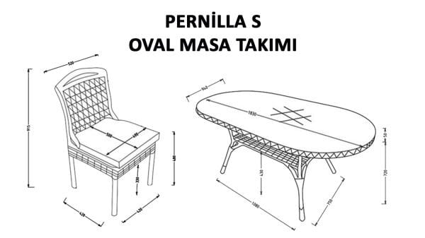 Pernilla S Oval Masa Takımı