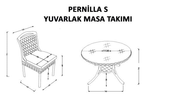Pernilla S Yuvarlak Masa Takımı