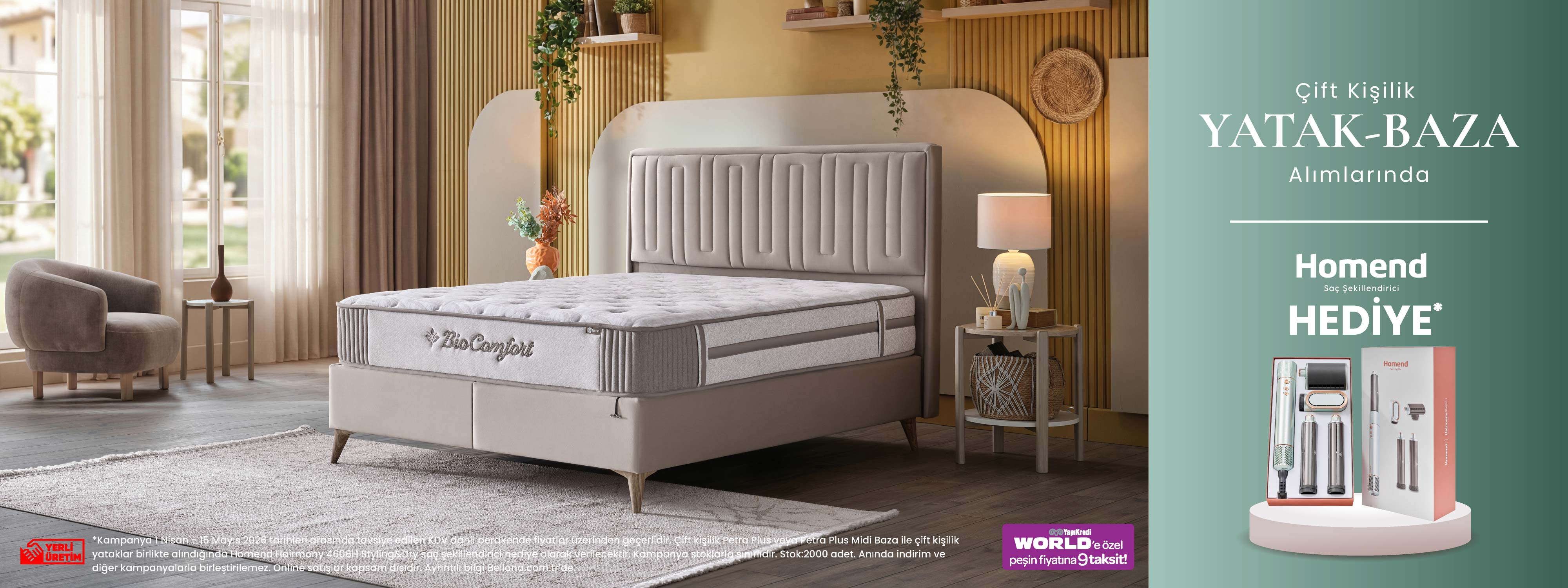 Yatak Baza Alımlarda Homend Saç Şekillendirici Hediye