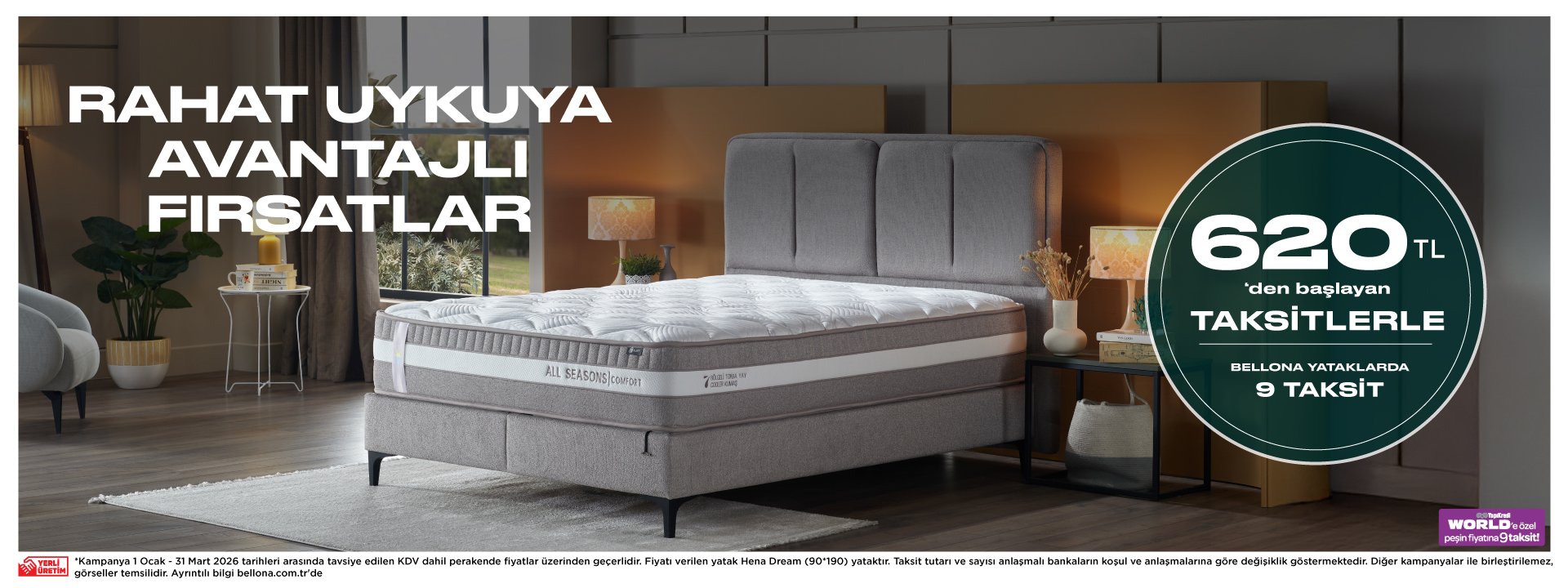 620 TL'den başlayan taksitlerle