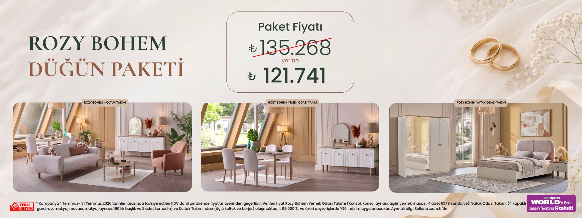 Rozy Bohem Düğün Paketi
