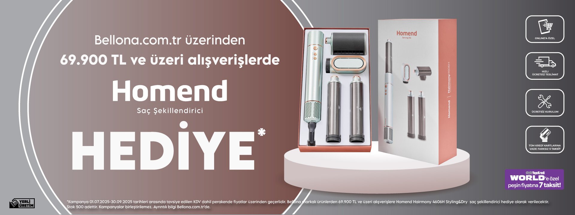 69.900 Tl Üzerine Saç düzleştirici Hediye